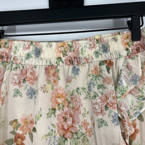 Zara Skirt Floral Print Ruffle Mini Pull On Elastic Blogger Fave - Picture 5 of 12